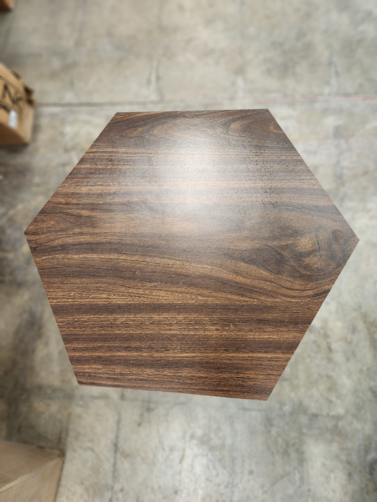 Dark Wood Hexagonal Side Table