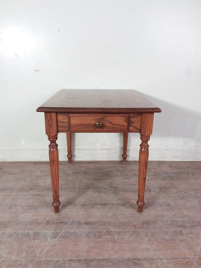 Wood Side Table With Drawer