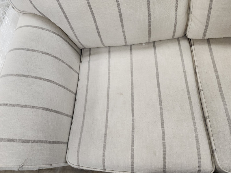 Beige Striped 3 Seater Sofa