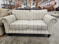 Beige Striped Upholstered Loveseat