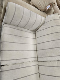 Beige Striped Upholstered Loveseat