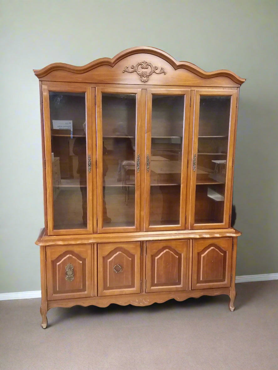 Red-Brown Wood Dining Hutch