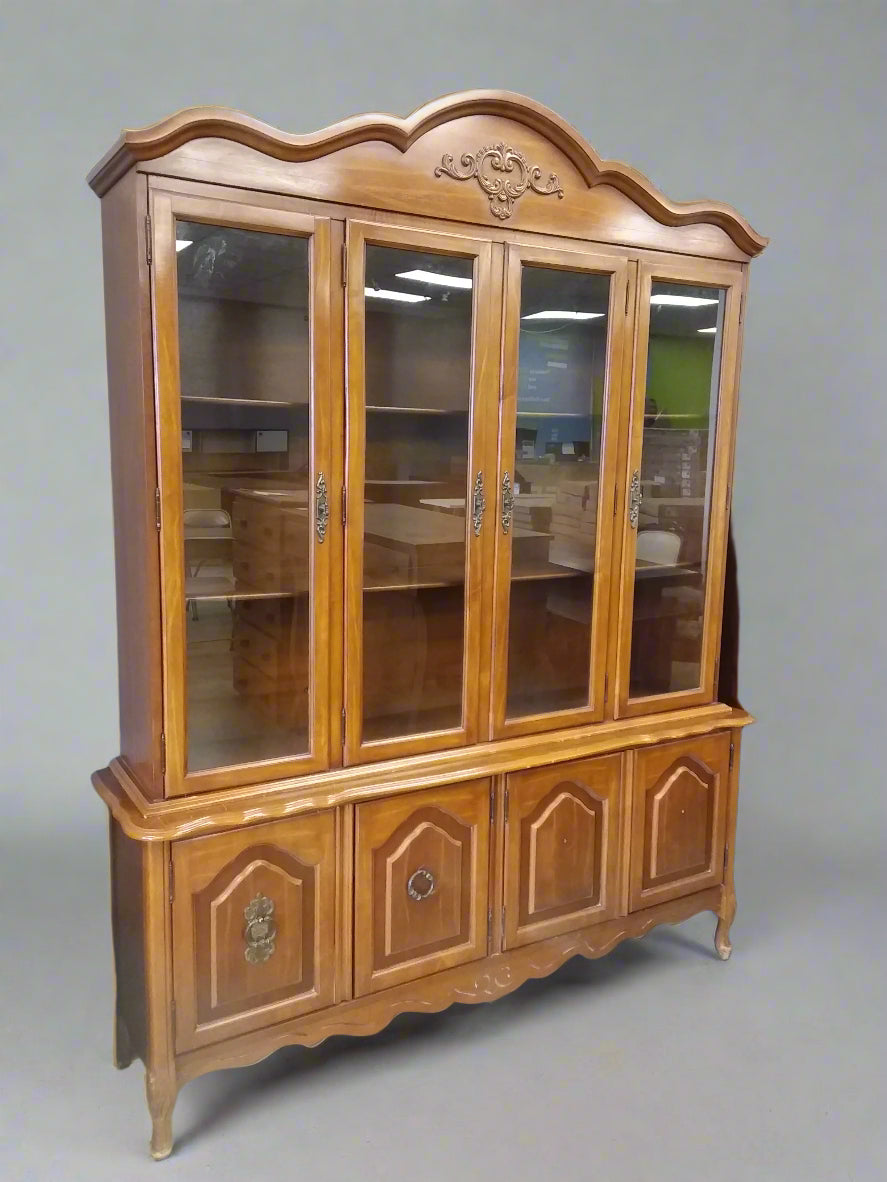 Red-Brown Wood Dining Hutch