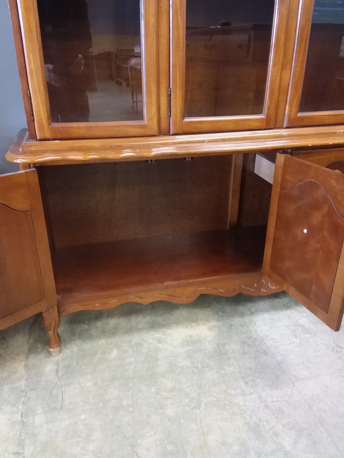 Red-Brown Wood Dining Hutch