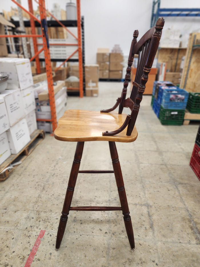 2 Tone Wooden Swivel Bar Stool