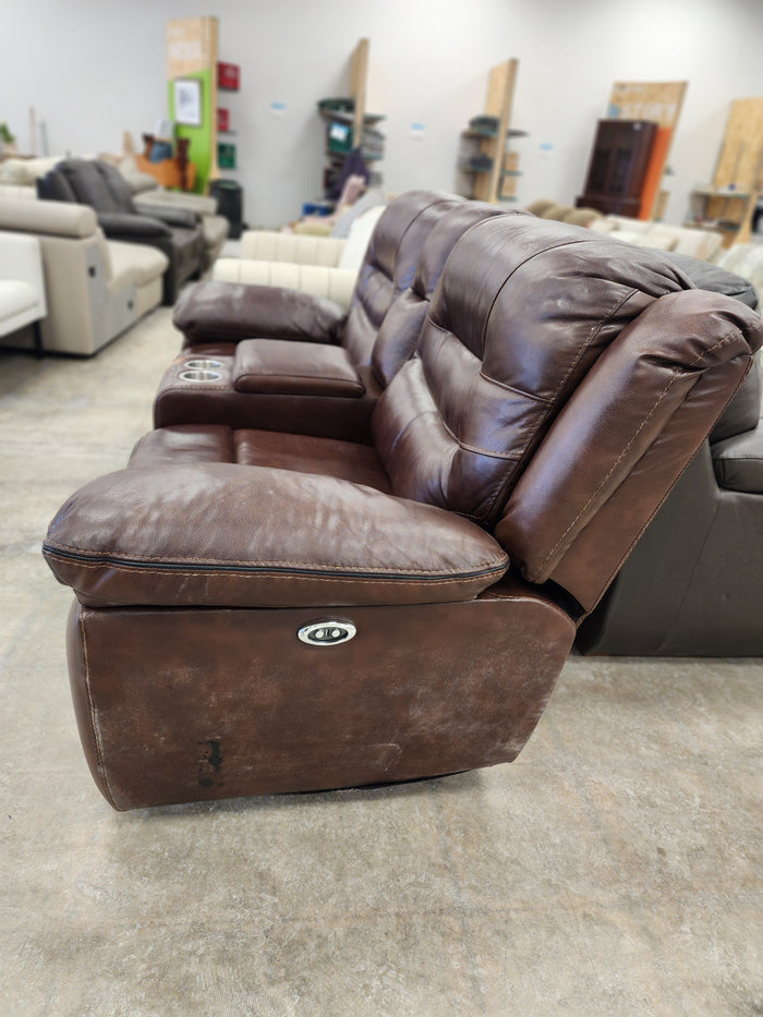 Brown Power Reclining Loveseat