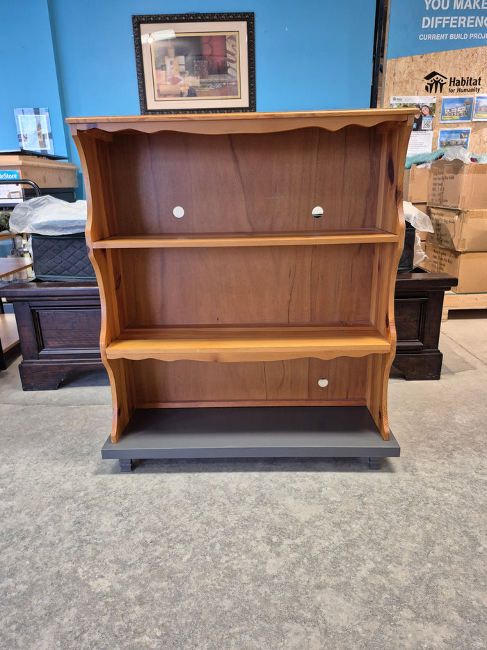 Refinished Book Case - Grey Base & Tan Upper