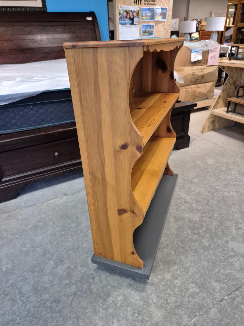 Refinished Book Case - Grey Base & Tan Upper