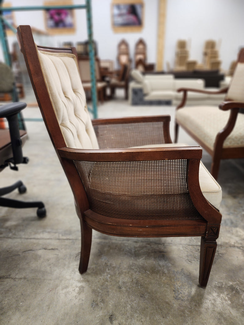 Vintage Tufted Light Brown Armchair