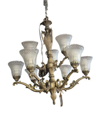 9-Light Antique Nickel Chandelier