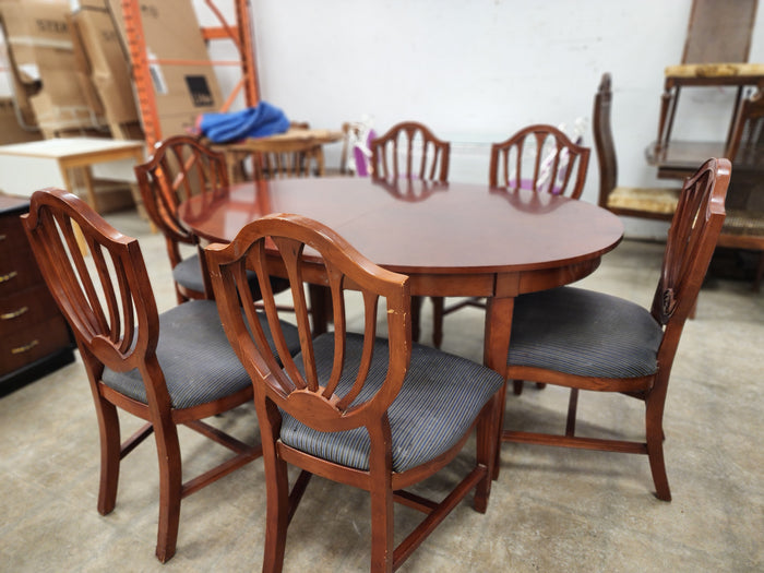 Oval Wooden 6-Piece Dining Set w/ 1 Leaf