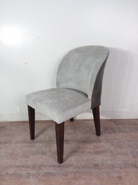 Grey Fabric w/Faux Leather Back Chair