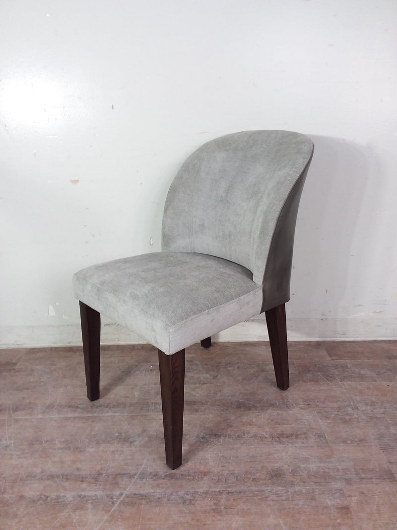 Grey Fabric w/Faux Leather Back Chair