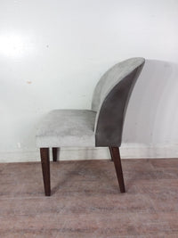 Grey Fabric w/Faux Leather Back Chair
