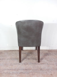 Grey Fabric w/Faux Leather Back Chair