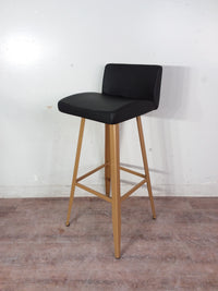 Black with Gold Finish Bar Height Chair