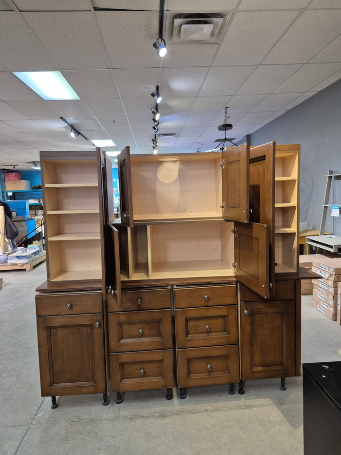 Brown Square Inset Cabinet Set