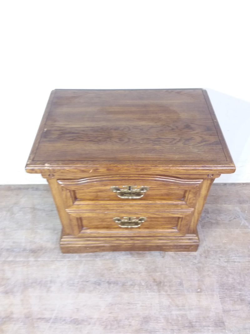 2 Drawer Wood Nightstand