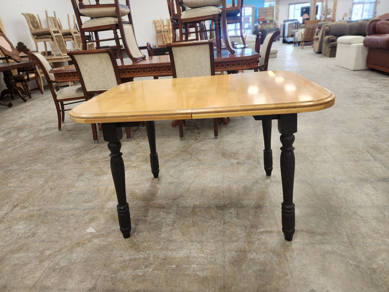 Pine Wooden Dining Table w/ Black Legs