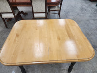 Pine Wooden Dining Table w/ Black Legs