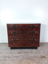 3 Drawer Wood Dresser With Black Handles