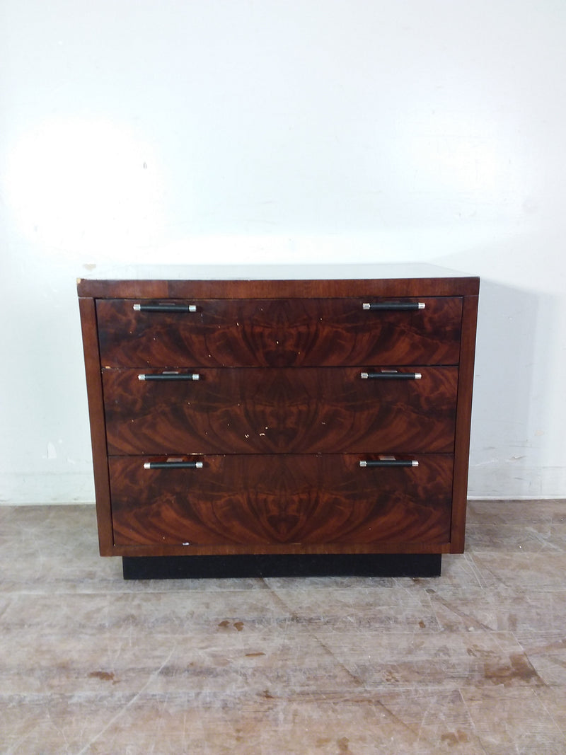 3 Drawer Wood Dresser With Black Handles