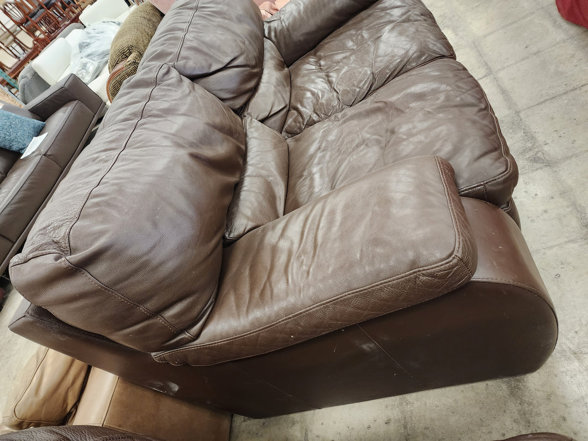 Brown Leather Loveseat