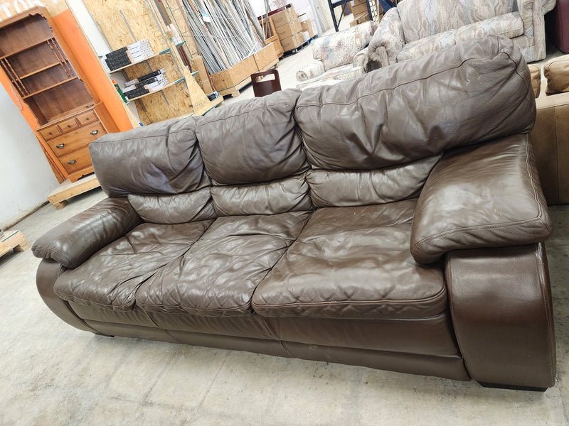 Brown Leather 3 Seater Sofa