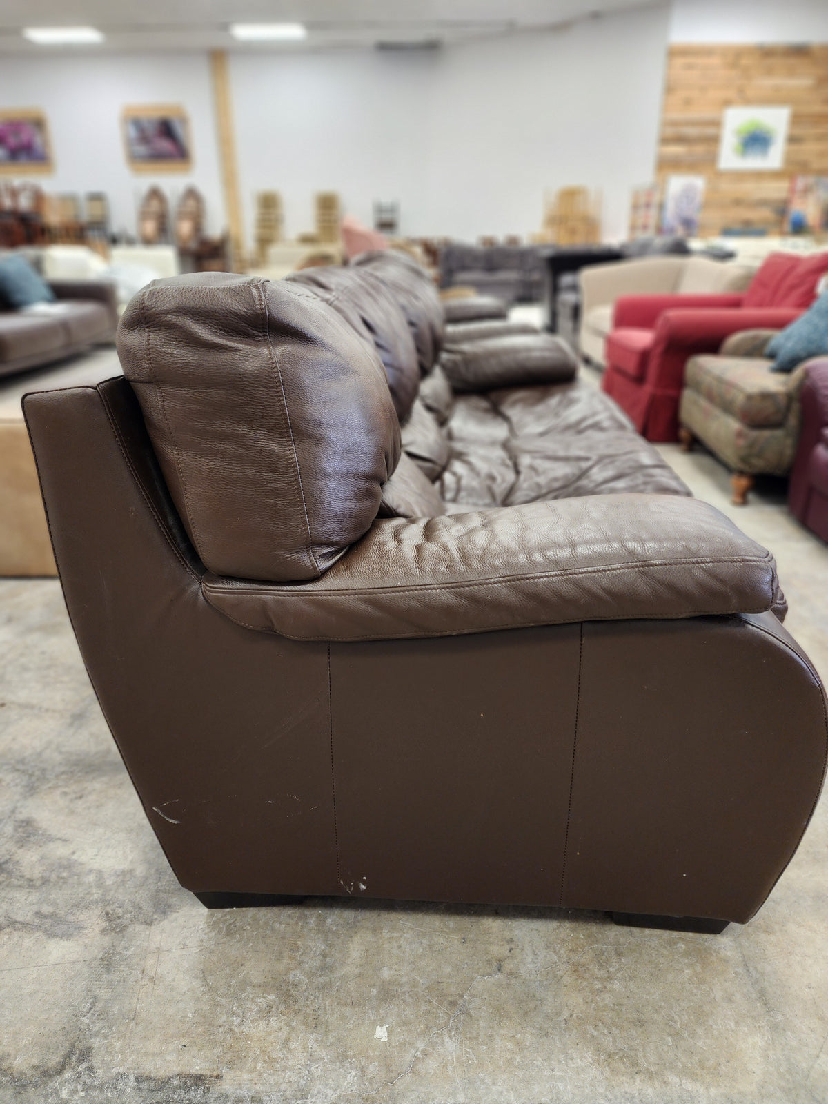 Brown Leather 3 Seater Sofa