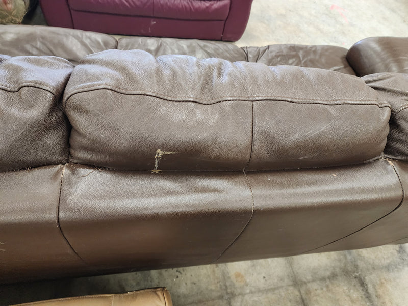 Brown Leather 3 Seater Sofa