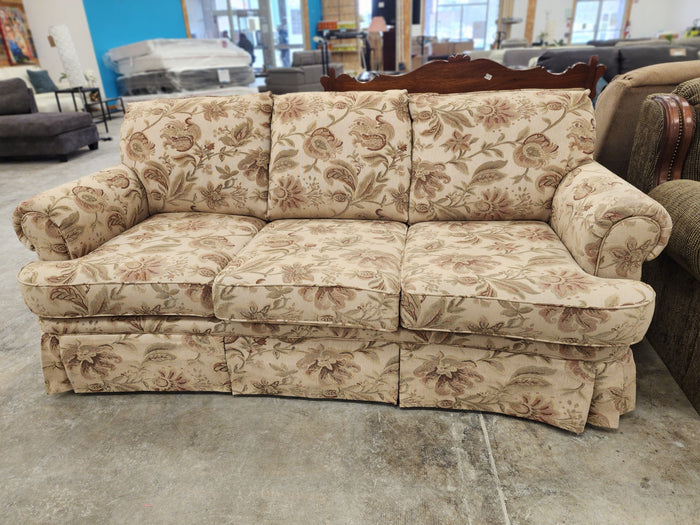 Light Brown Floral 3 Seater Sofa