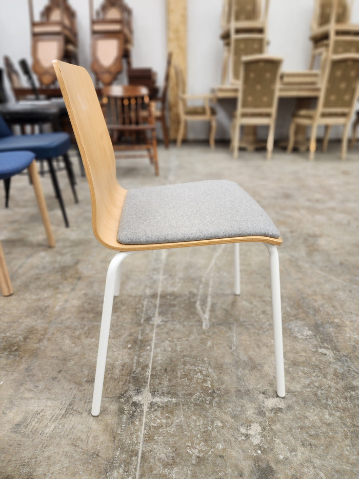 Oak & Grey Chair w/ White Legs