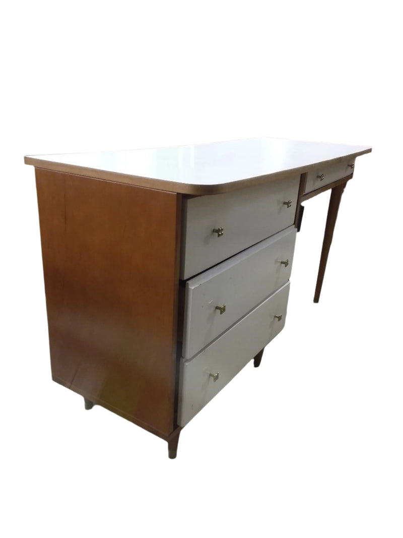 54"Wooden Desk With Silver Hardware