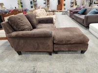 Dark Brown L-Shaped 2-Seater Sofa