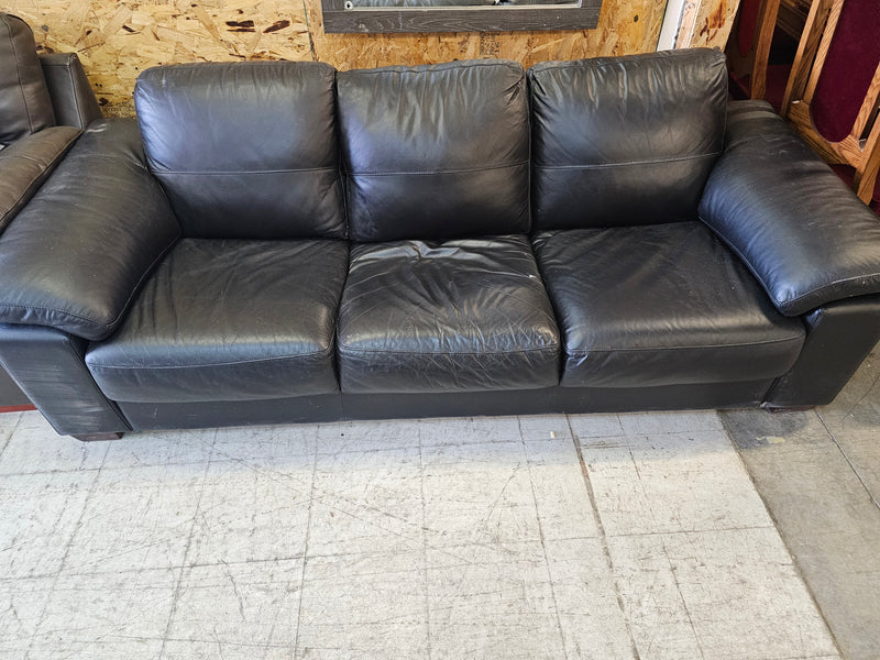 3 - Seater Leather Couch | Black