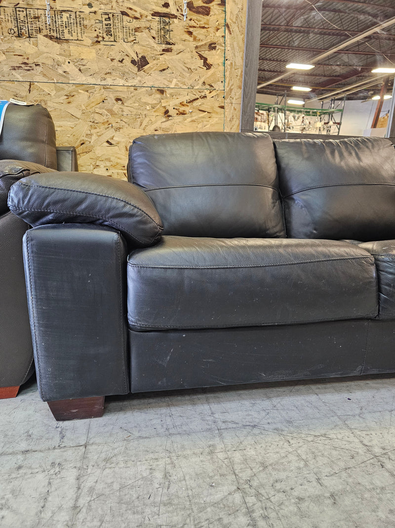 3 - Seater Leather Couch | Black