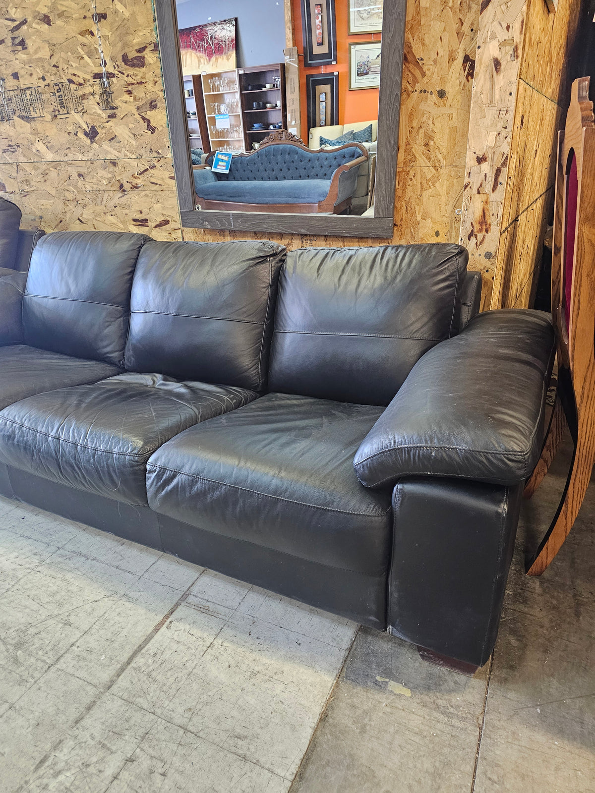 3 - Seater Leather Couch | Black