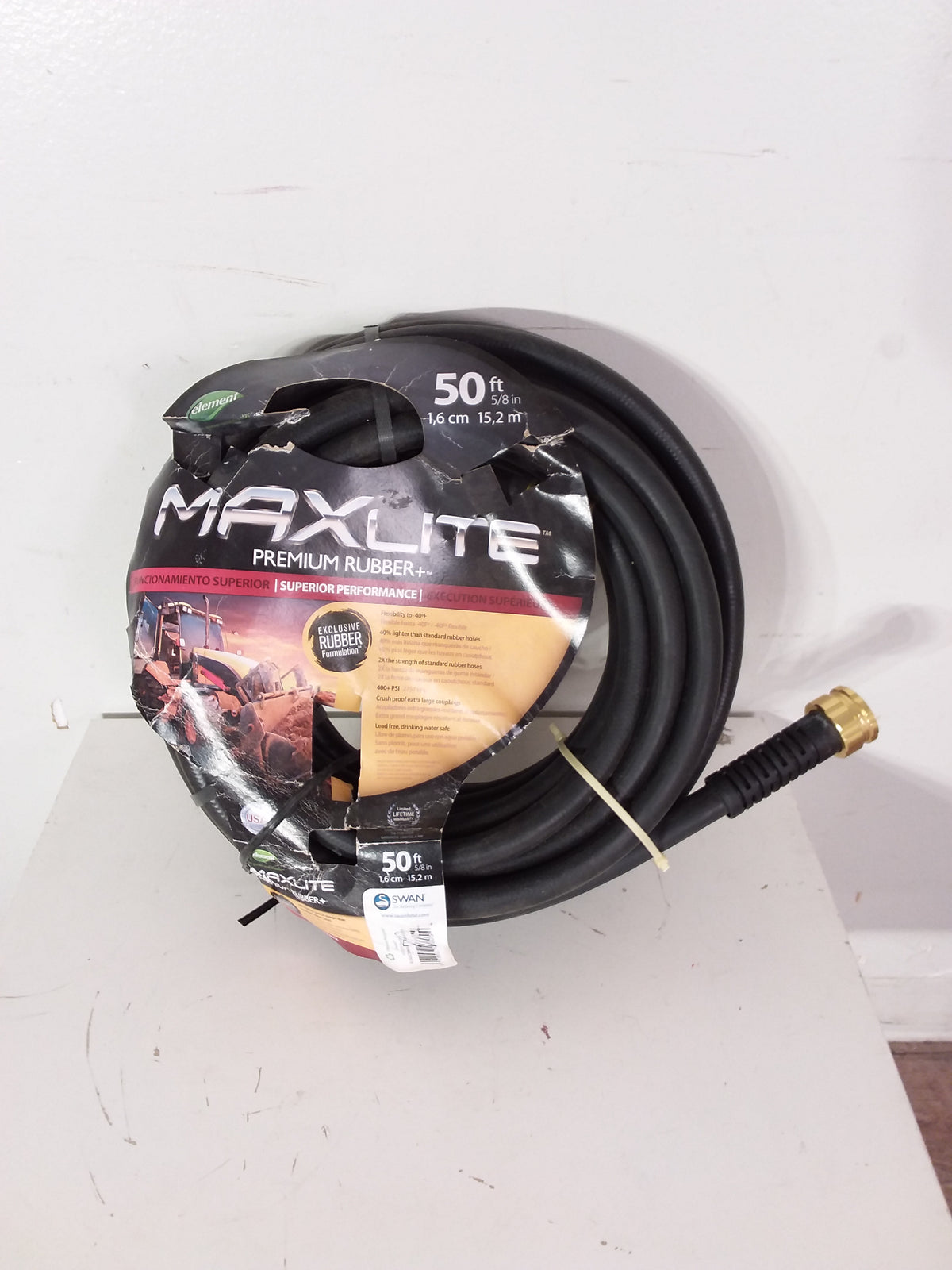 50 ft. MAXLite Black Premium Rubber Hose