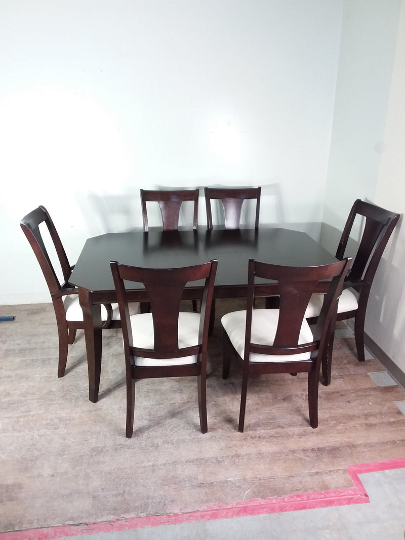 Brown & White Dining Set