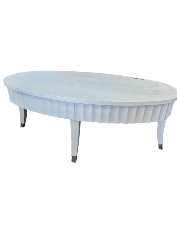 Painted White Oval Coffee Table