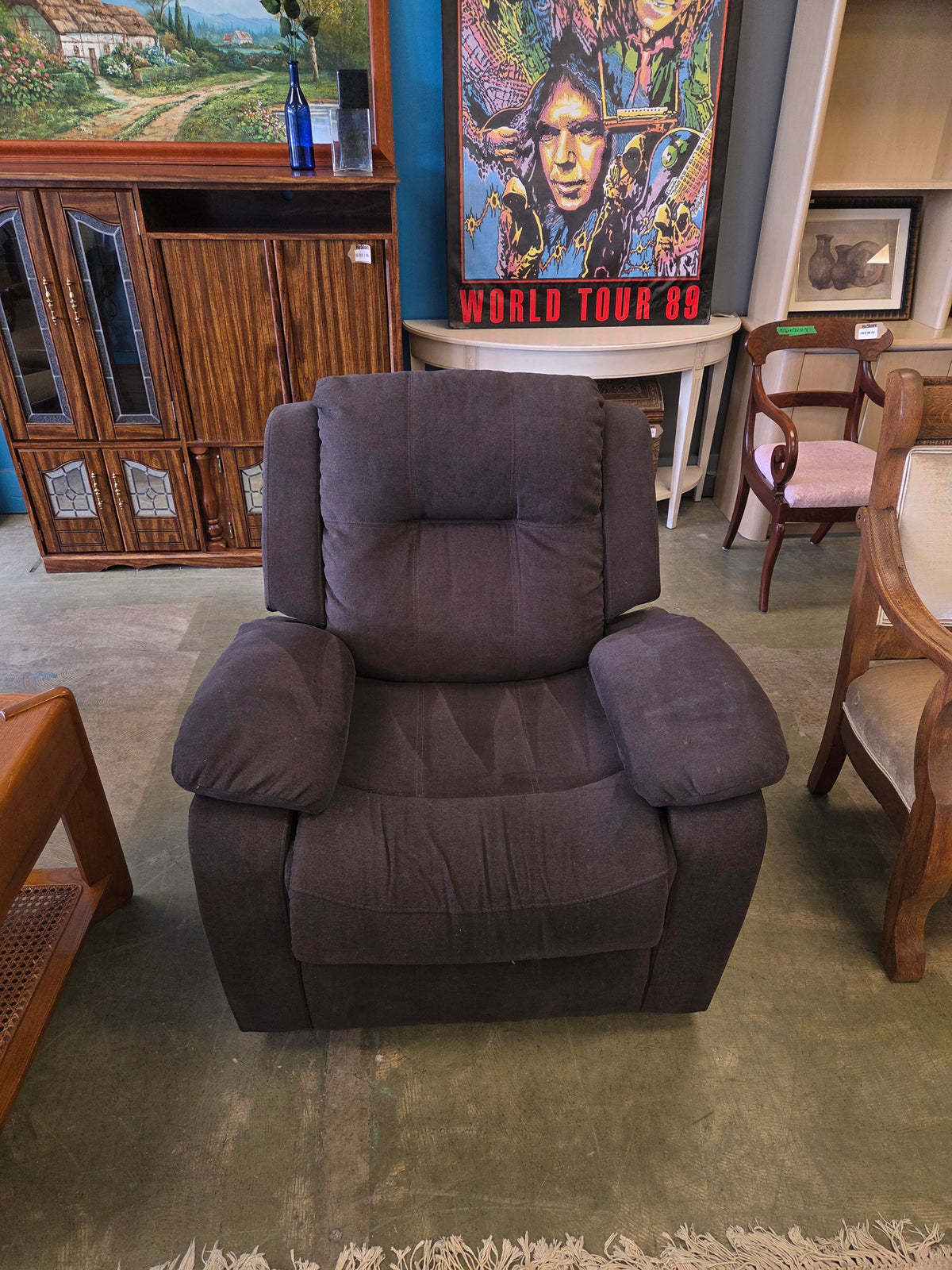 Electric Recliner Chair in Dark charcoal color