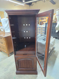 Classic Solid Wood Display Cabinet with Glass Door