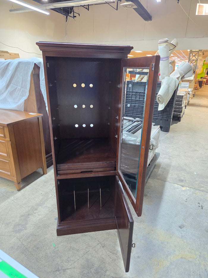 Classic Solid Wood Display Cabinet with Glass Door