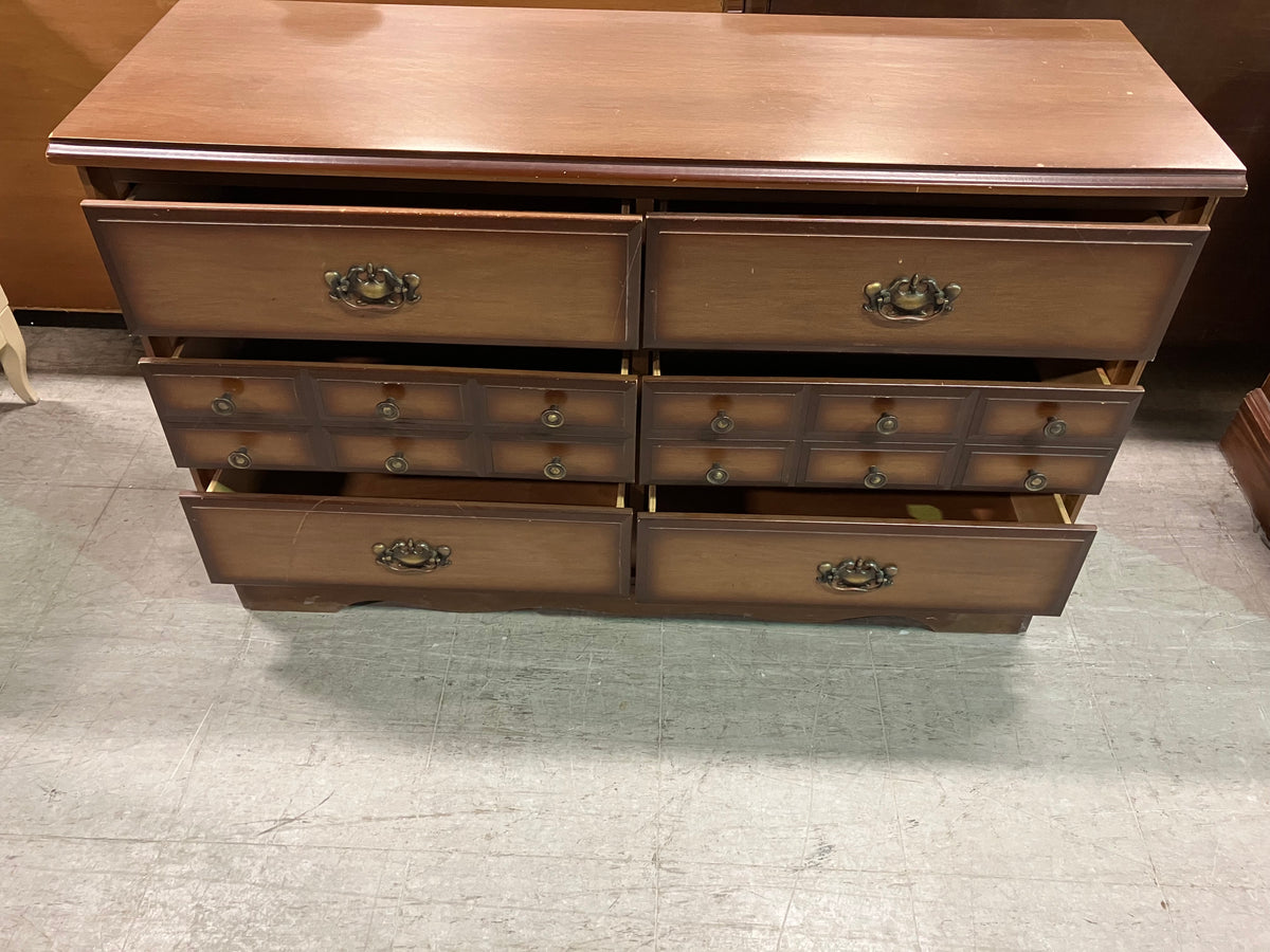 Six Drawer Dresser with Brass Colour Hardware