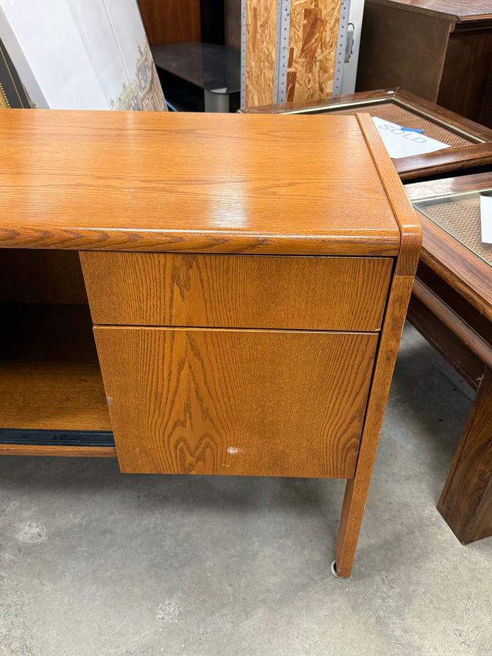 Long Vintage Oak Desk