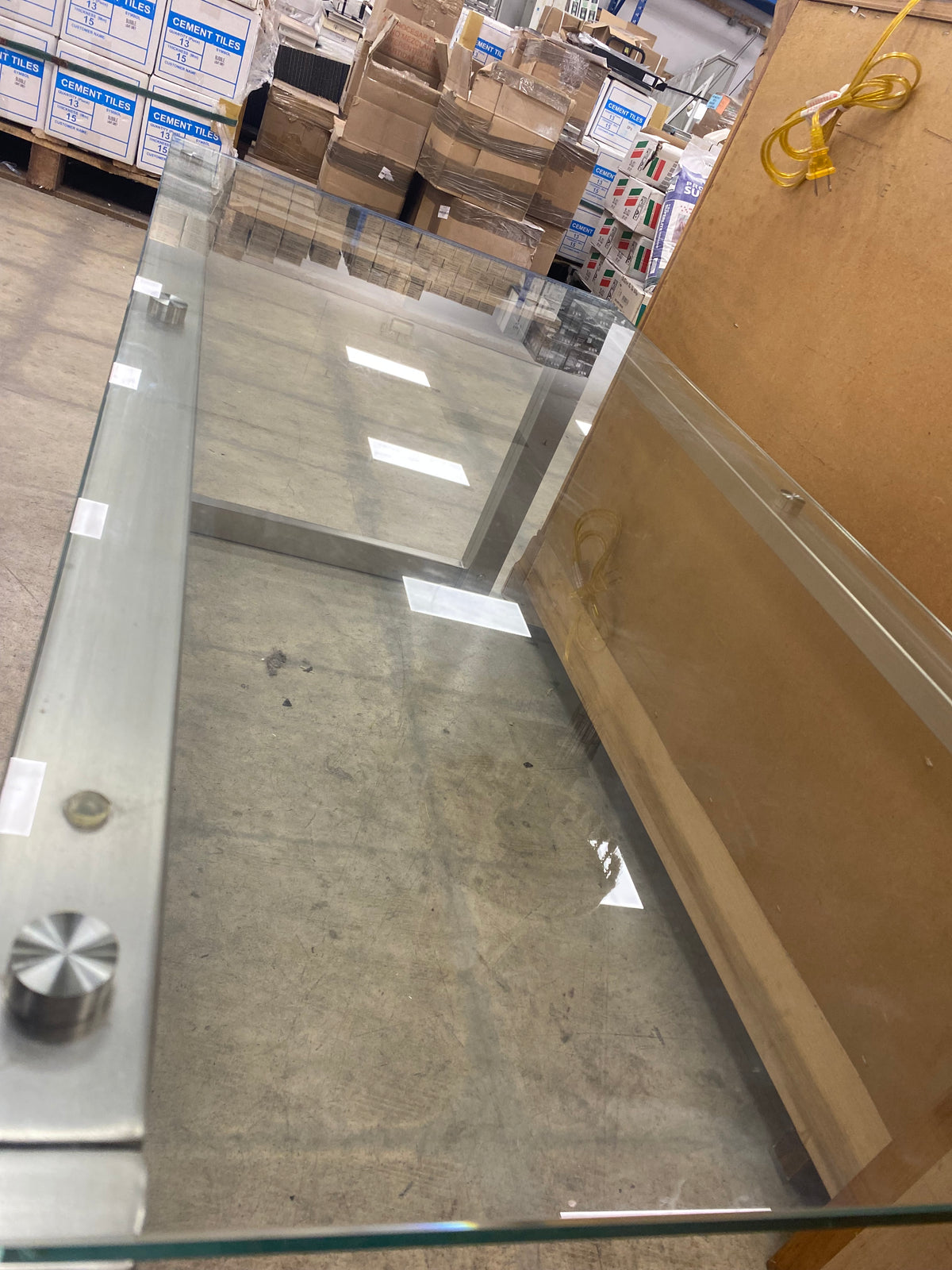 Metal Frame Glass Top Coffee Table