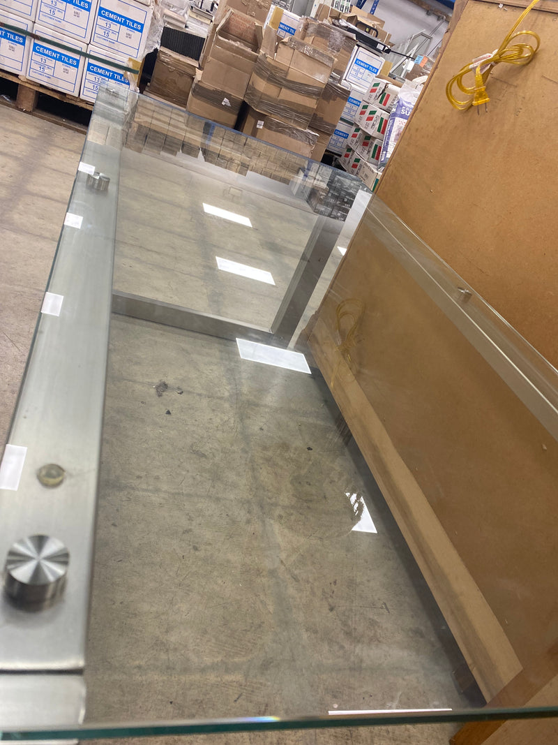 Metal Frame Glass Top Coffee Table