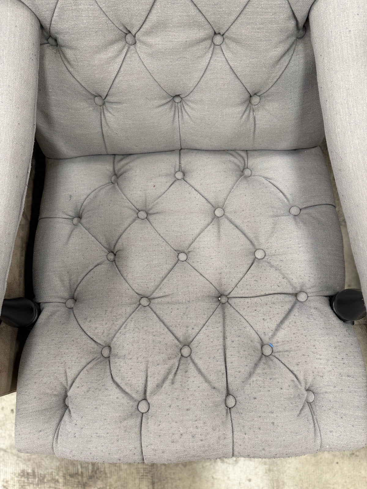 Light Grey Tufted Armchair