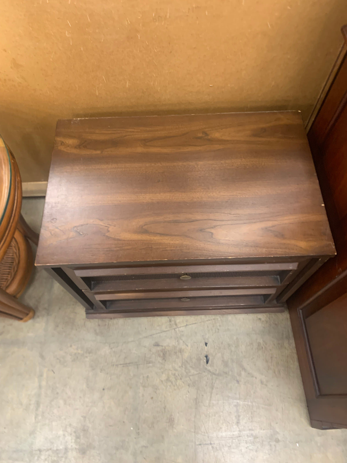 Wicker Face 2 Drawer Nightstand