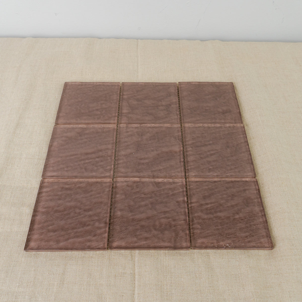 12"x 12" Glass 9-Tile Mosaic Flooring - Burlap Textured 10pcs (9.6sq ft/box)